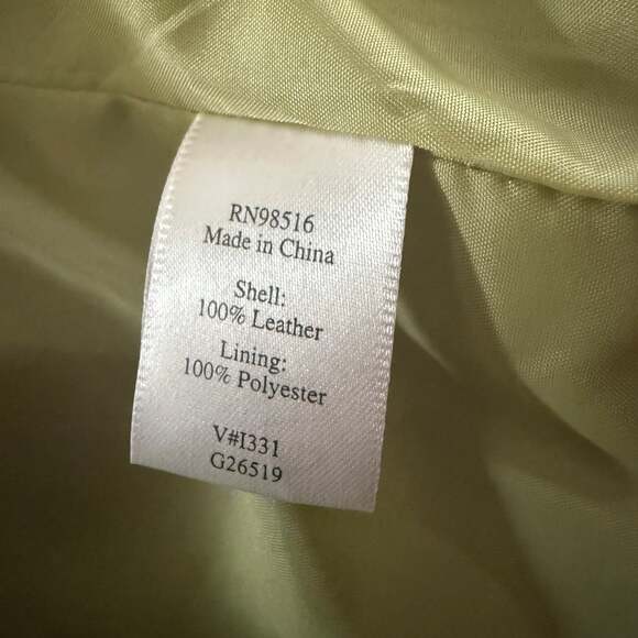 Coldwater Creek Women's Suede Leather Jacket Lime Green Size Large - Picture 10 of 10